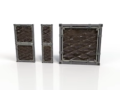 Metal Frame Equipment Panels With Diamond Pattern In Different Sizes 3d model