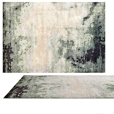 Square Rug With Abstract Pattern In Neutral Tones For Modern Interior Decor 3d model