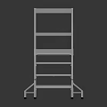 Stainless Steel Mobile Platform Ladder With Handrails Steps And Wheels 3d model