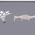 Modern Outdoor Artistic Mesh Sculptures With Geometric Design And Wave Shapes