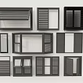 Modern Window Shutter Varieties Showcasing Different Design And Structural Styles For Home Decor 3d model