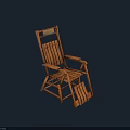 Lush Green Plant Placed Beside Wooden Rocking Chair In Gray Setting