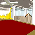 Kindergarten Indoor Play Area With Colorful Slide Swing Pencil Decorations And Bear Toy