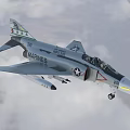 F4 fighter ghost f4p2 aircraft with cockpit with console 3d model