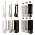 Modern Urinals In White Black And Beige Colors With Contemporary Wall Mounted Designs