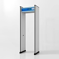 White Security Metal Detector Gate With Blue Digital Display For Safety Checks 3d model