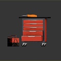 Modern toolbox iron box multi-layer toolbox iron box 3d model