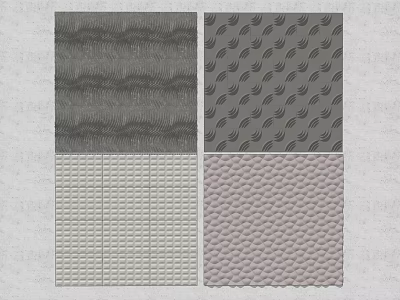 Background Wall With Textured Patterns In Different Modern Designs And Colors 3d model
