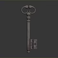 Vintage Metal Key With Decorative Top Ring And Ornate Handle Design
