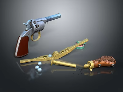 Modern Tactical Revolver Revolver Revolver Pistol 3d model Modern Tactical Revolver Revolver Revolver Pistol 3d model