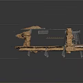 Industrial Machinery Equipment With Metal Structure Pipes And Grated Floor