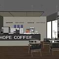 Hope Coffee Modern Café Interior With Counter Coffee Machines And Display Cups