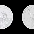 Modern Gold Coin Statue of Liberty Gold Coin 3d model