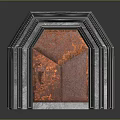 Contemporary Metal Framed Door With Red Textured Panel And Modern Architectural Design