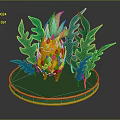 Cute Cartoon Pineapple Character With Green Leaves Standing On Yellow Rimmed Green Base