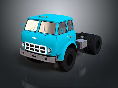 Blue Functional Truck 3D Render Presentation 3d model