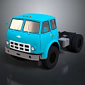 Blue Functional Truck 3D Render Presentation