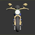 Colorful 3D Toy Motorcycle Model With Blue Body Yellow Handlebars Green Headlight And Pink Accents