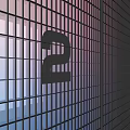 Colorful Grid Partition With Number 2 And Gradient Colors From Blue To Pink