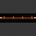 Orange Long Strip Component With Square Structures And White Parts On Black Platform