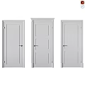 White Hinged Interior Doors With Different Panel Styles And Modern Design Elements 3d model