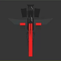 Futuristic Red And Black Cosmic Spaceship With Aerodynamic Design For Aerospace Exploration