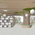 modern library 3d model