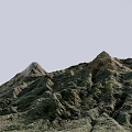 3D Rendered Mountain Landscape With Lush Green Vegetation And White Snowy Peak