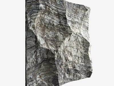 Rock Component With Stratified Layers And Irregular Textured Surface For Architectural Decorative Use 3d model