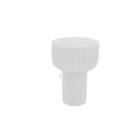 Modern Minimalist Table Lamp With Pleated Shade And Textured White Base
