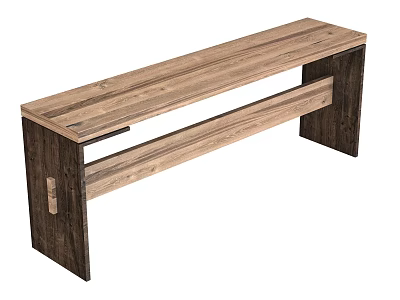 Modern Wooden Bench With Two Tone Wood Design And Sleek Structure 3d model