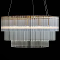 Modern Elegant Crystal Pendant Chandelier With Layered Transparent Rods For Interior Design