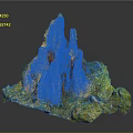 Orange Rocky Mountain Formation With Green Vegetation And Natural Texture
