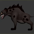 Game Movie Character Hyena Featuring Gray Body Dark Spots Spiked Back Yellow Eyes Sharp Teeth