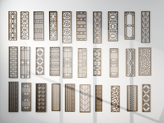 Chinese-style partition component combination 3d model