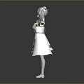 Anime Style 3D Character In Maid Outfit With Cat Paw Design And Dual Ponytails