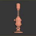 Orange Industrial Mechanical Device With Cylindrical Structure Curved Top Part And Round Base