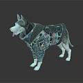 Siberian Husky Dog Wearing Camouflage Tactical Vest With Utility Pockets On White Background