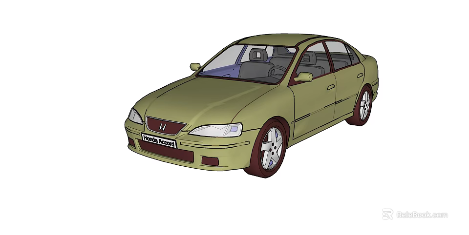 Green Acura Legend Sedan With Sleek Exterior Design And Alloy Wheels 3d model 