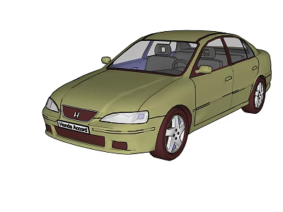 Green Acura Legend Sedan With Sleek Exterior Design And Alloy Wheels 3d model