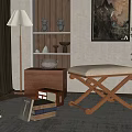 Modern sofa stool sofa stool combination 3d model
