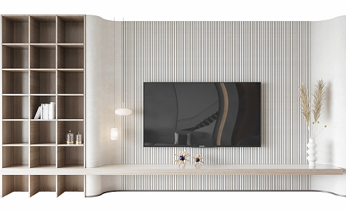 Modern TV background wall 3d model