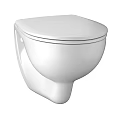 Modern White Toilet With Open Lid And Sleek Design For Bathroom Use