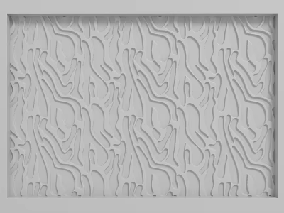Modern 3D Embossed Textured Background Wall With Abstract Curvy Patterns 3d model