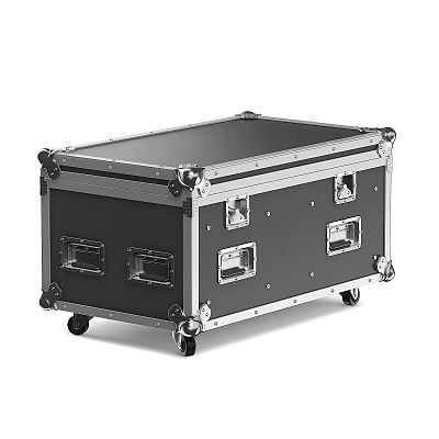 Portable Projection Monitoring Equipment Case With Wheels And Metal Frame 3d model