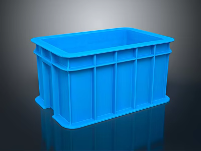 Blue Rectangular Plastic Storage Container Ideal For Home Organizing And Storage 3d model