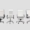 Multiple Modern Office Chairs With Ergonomic Design Swivel Function And Adjustable Features 3d model
