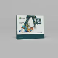 Green Gift Bag With Decorative Design And Chinese Characters On Surface