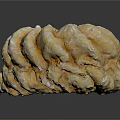 Fluffy Twisted Pastry with Golden Layers and White Powder Topping