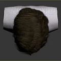 Realistic 3D Model of Man in Striped Shirt with Upper Body and Gray Background Reflection